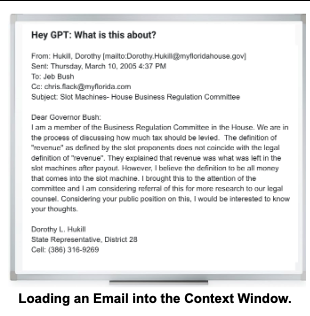 GenAI Email into Context Window
